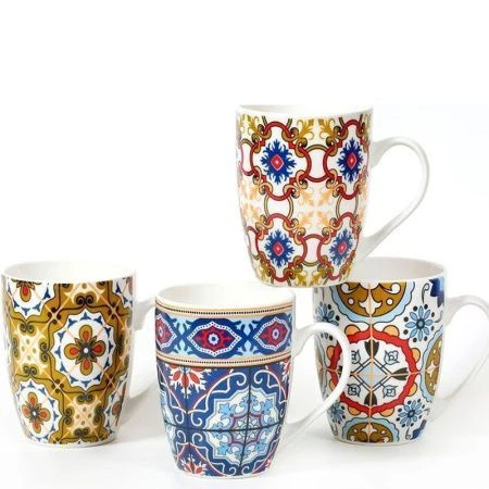 Кружка 340мл фарфор ВОСТОЧНАЯ бочка MIX BR02/2898GT (12/48)