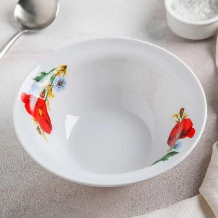 Салатник 600мл фарфор МАКИ КРАСНЫЕ Идиллия 2с0331 (15)