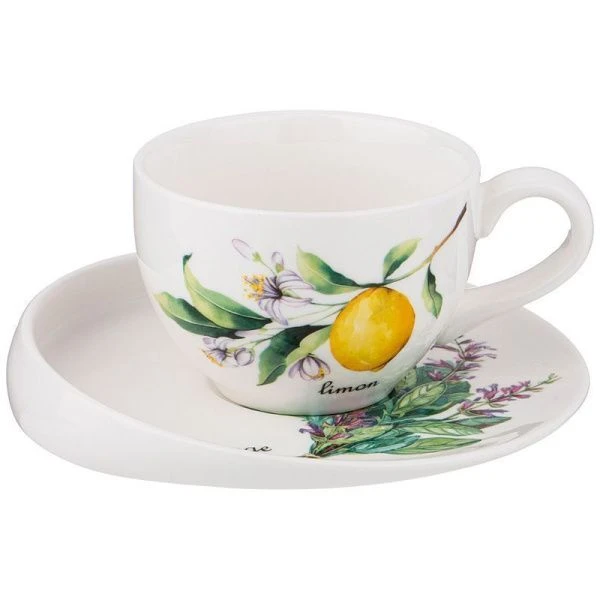 Чайный набор 2пр фарфор СЕКРЕТНЫЕ ИНГРЕДИЕНТЫ на 1 персону 220мл (24)