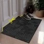 Коврик придверный полиэстер/ПВХ 50*100см влаговпитывающий ЛАБИРИНТ icarpet  с тиснением чёрный гран