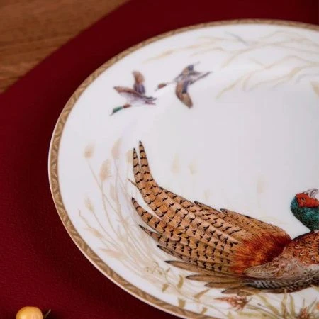 Тарелка мелкая 20,5см фарфор ОХОТА десертная (24)
