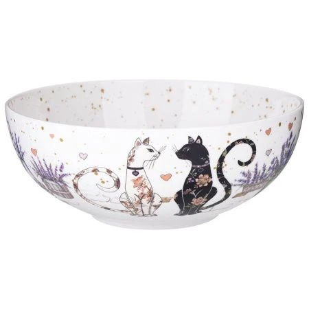Салатник 850мл 17,5*6,5см фарфор ЛАВАНДОВЫЕ КОТЫ (24)