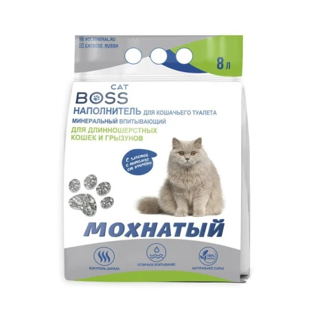 Наполнитель мин. для кошачьего туалета CatBoss Мохнатый 4кг (8л) (4)