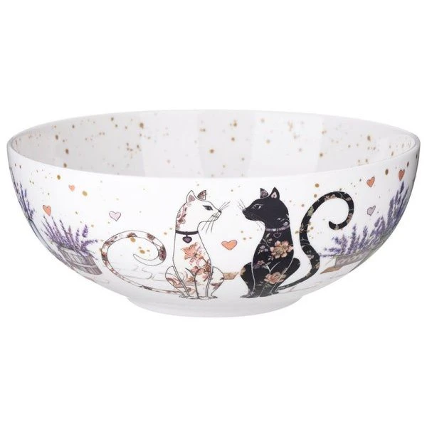Салатник 850мл 17,5*6,5см фарфор ЛАВАНДОВЫЕ КОТЫ (24)