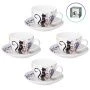 Чайный набор 4пр фарфор ЛАВАНДОВЫЕ КОТЫ на 2 персоны 275мл (16)
