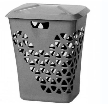 Корзина для белья 60л ВЕНЕЦИЯ металлик 370*550*470 (6)