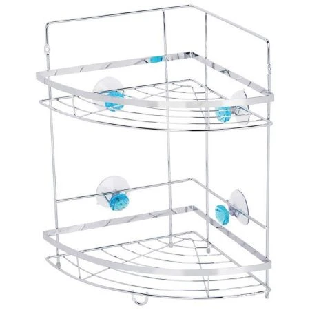 Полка угловая 2 ярусная 24,5*24,5*38см хром Бриллиант синий W2667 (6)