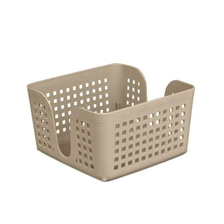 Салфетница 15см пластик ЛОФТ латте квадратная (16)