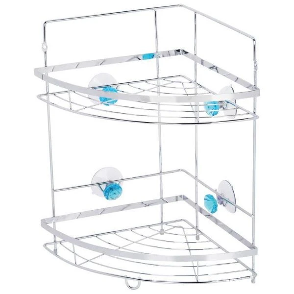 Полка угловая 2 ярусная 24,5*24,5*38см хром Бриллиант синий W2667 (6)