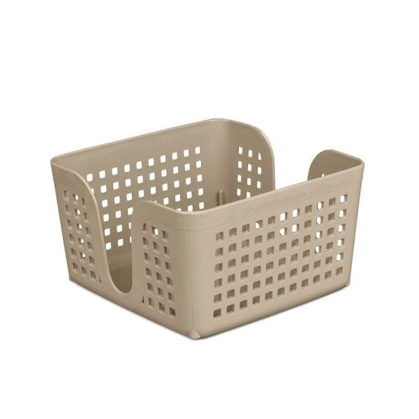 Салфетница 15см пластик ЛОФТ латте квадратная (16)