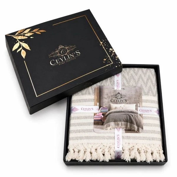 Покрывало жаккард 230*210 FAMILY серый