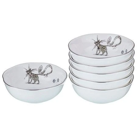 Розетки для варенья набор 6шт 10*10*4см фарфор КОТИКИ (24)