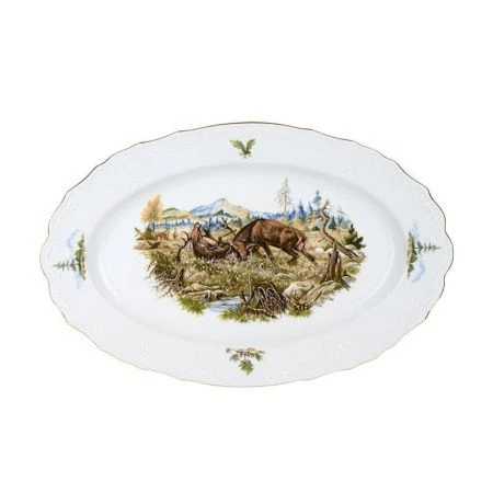 Блюдо 39см фарфор ОХОТА Бернадотт овальное