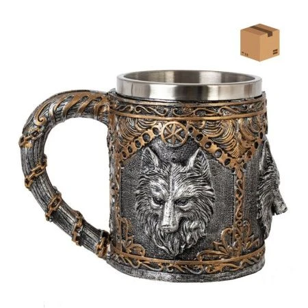 Кружка 450мл нерж.сталь Волк 16*12*11,5см (36)