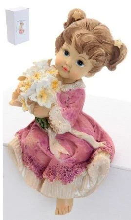 яяяФигурка Девочка с букетом лилий в розовом платье 8,2*6,4*13,5см, полистоун яяяФигурка Девочка с букетом лилий в розовом платье 8,2*6,4*13,5см, полистоун