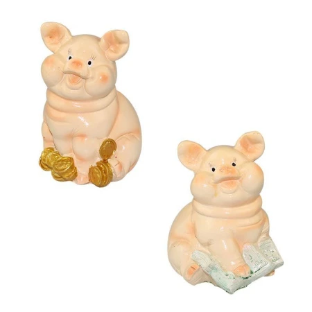 Копилка Свинья полистоун 12*9*8см 2 вида 36602/JC-9889 (96)