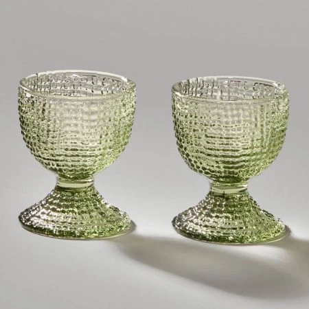 Набор подставок под яйцо 2шт 5,5*6см стекло Tempo green (36)