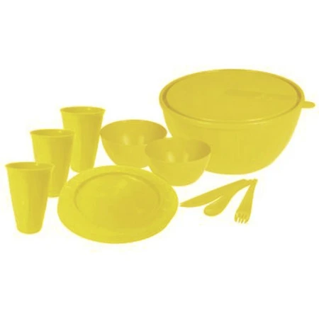 Набор для пикника и барбекю 19пр на 3 персоны пластик Bono спелый лимон (4) ВЫВОД