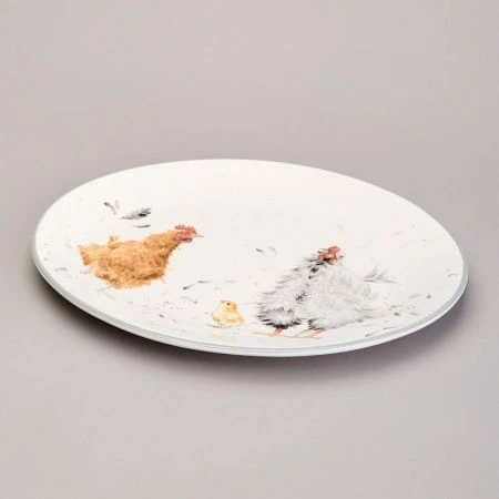 Блюдо 31,5*25,5*3см керамика FUNNY HENS овальное (12)