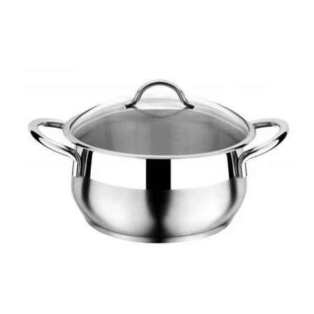 Кастрюля 11л нерж 28*18см Everest стекл.крышка 3ТТСКК1128017 (2)