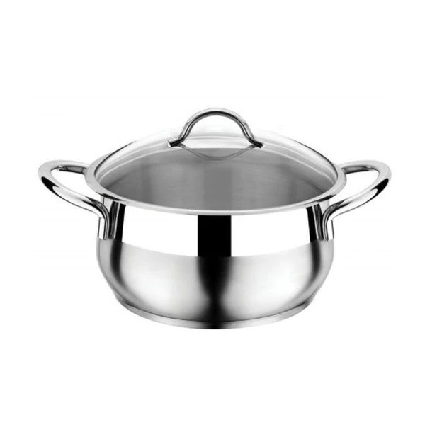 Кастрюля 11л нерж 28*18см Everest стекл.крышка 3ТТСКК1128017 (2)