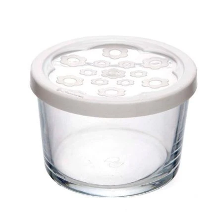 Банка 220мл стекло БЕЙСИК с белой пласт.крышкой (12)