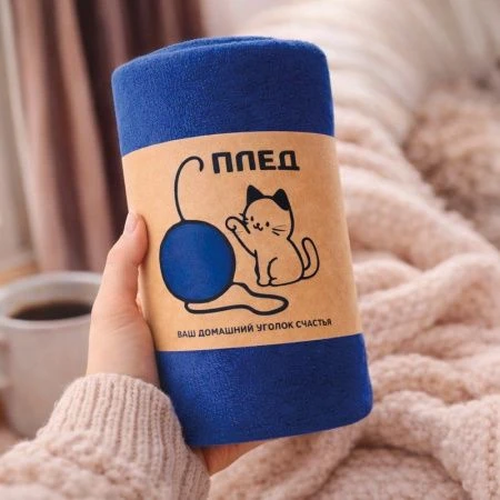 Плед 130*170см флис 220GSM синий JC-17916 (20)