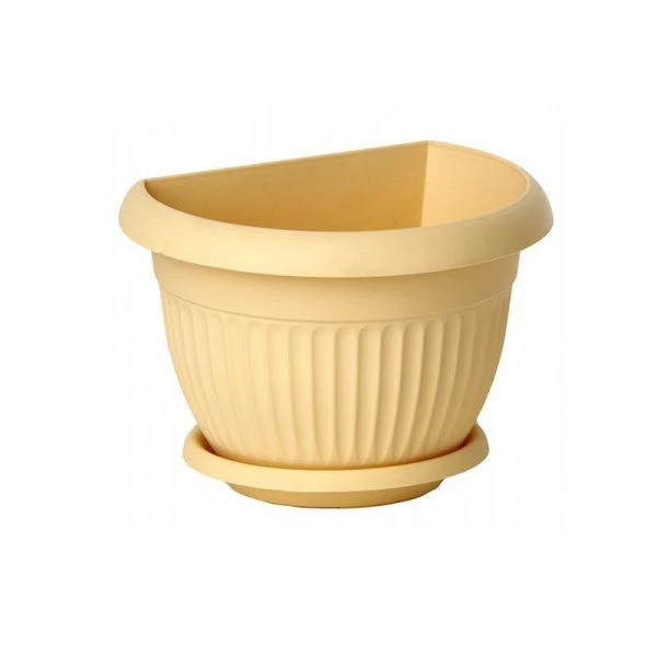 Кашпо настенное 2л d180мм пластик ЛИВИЯ белая глина (28)