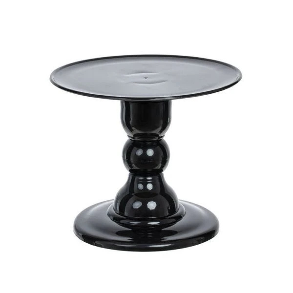 Подставка для торта на ножке 22*18,5см пластик черная (24)