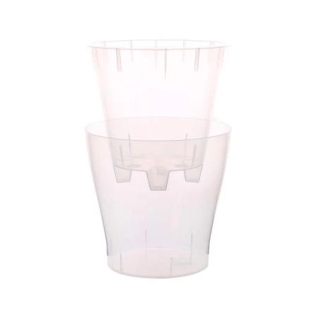 Горшок цветочный для орхидеи 5л пластик ЛЕЯ с автополивом прозрачный (8)