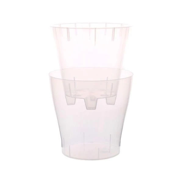 Горшок цветочный для орхидеи 5л пластик ЛЕЯ с автополивом прозрачный (8)