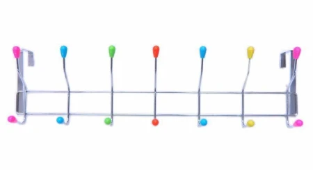 Вешалка на дверь 7 крючков 2-х уровневые с подвесом Малая капля металл 15,5х62х11см JC-1154 (60)