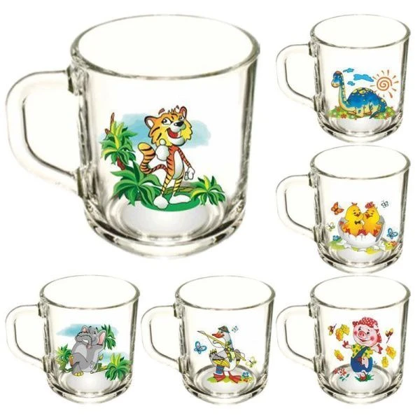 Кружка детская 200мл стекло МУЛЬТЯШКИ Greеn tea (20) 4000033956 ВЫВОД