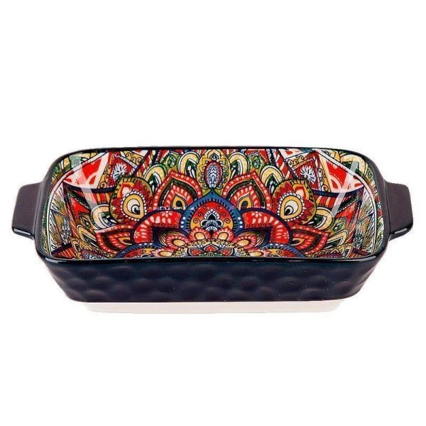 Блюдо для запекания 22,5*12,5см 600мл фарфор ARABESQUE синий (9)