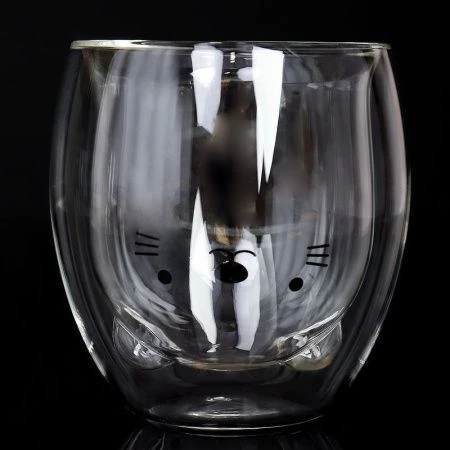 Стакан 250мл стекло с двойными стенками Мордочка LCWB6007 (100)