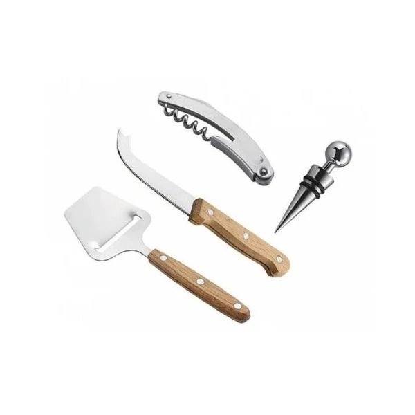 Набор для сыра и вина 4пр (2 ножа, нож сомелье, пробка винная) нерж.сталь Formaggio 93-FG-S-18 (24)