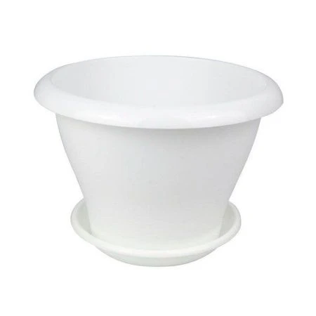 Горшок цветочный 1,6л d17см пластик ГАММА ПЛЮС с поддоном белый 5PL0702 (30)