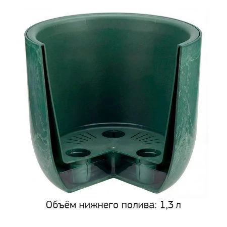 Кашпо 3,7л d220мм пластик МИКРИТ со вставкой бежевый слайн (8)