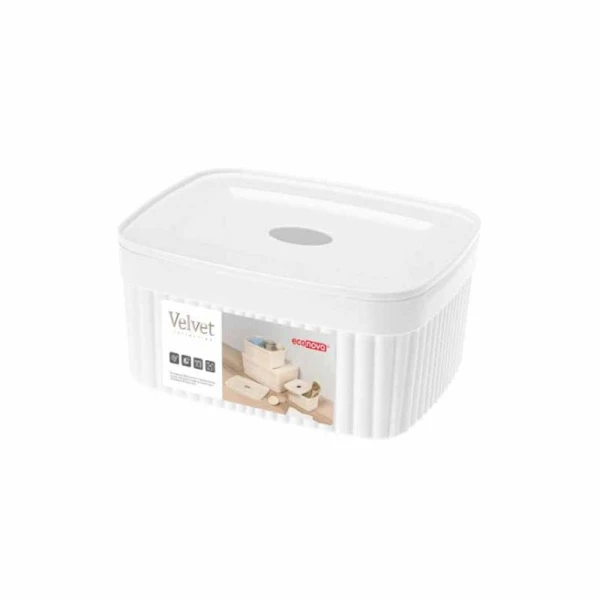 Корзинка 150*115*70мм 900мл пластик VELVET белый с крышкой (12)