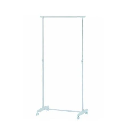 Вешалка гардеробная телескопическая на колесах 80*38*95-164,5см на 15кг окр.сталь белая Jasmin (6)