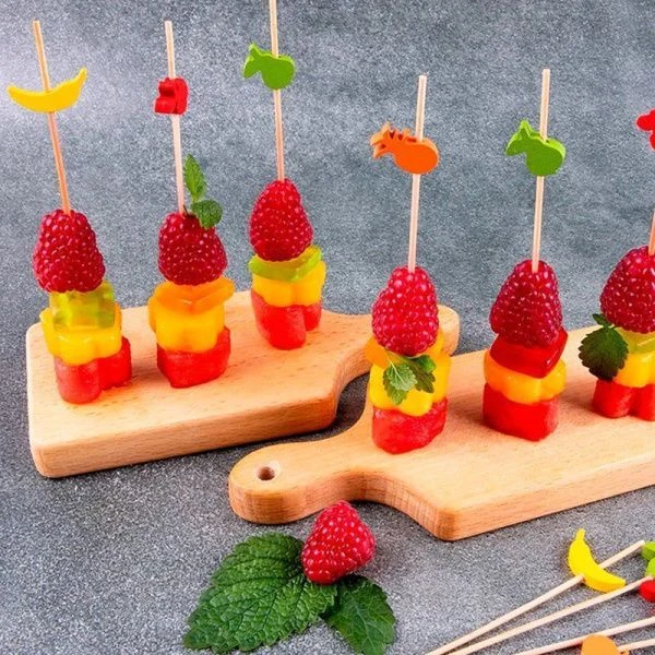 Шпажки для канапе 12см 50шт бамбук Фруктовое ассорти в пакете PATERRA