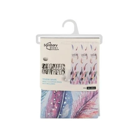 Штора для ванной 70%EVA/30%PE 180*180 ПЕРЬЯ JC-13713 (48)