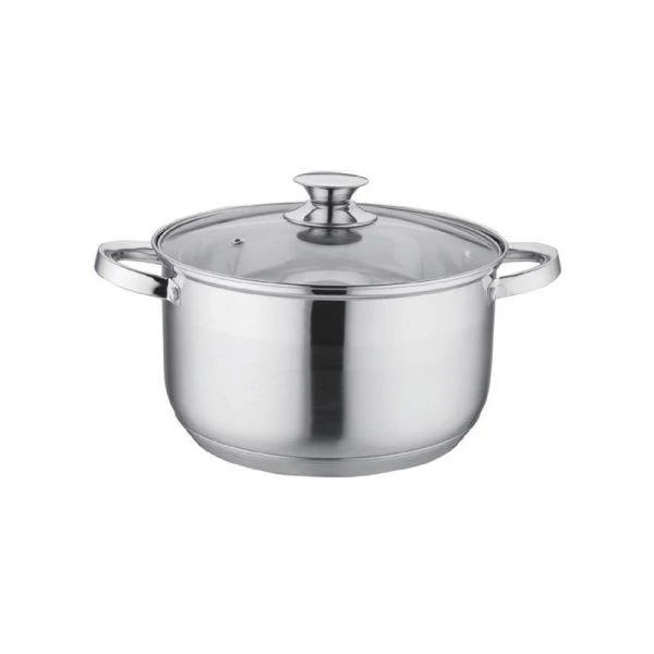 Кастрюля 5,8л нерж.сталь со стекл.крышкой 24см инд.уп. (12)