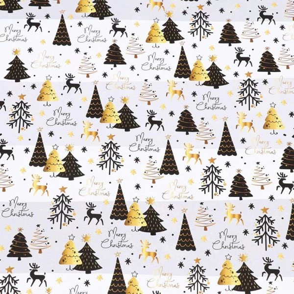 Бумага упаковочная новогодняя глянцевая 70*100см Волшебный лес двусторонняя (10) Бумага упаковочная новогодняя глянцевая 70*100см Волшебный лес двусторонняя (10)