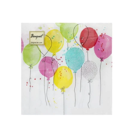 яяяСалфетки бумажные Bouquet Original de Luxe 20шт. 2-х слойные 33*33 Воздушные шарики (12)