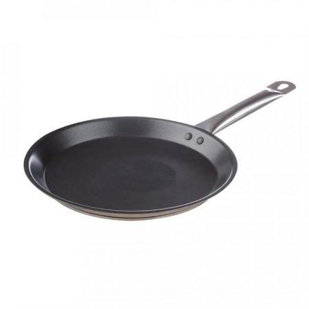 Сковорода блинная 26см нерж.сталь АП ОБЩЕПИТ h6,5см, толщ.0,6мм индукция ТРС КТ-ОБ-СБА-26 (10)