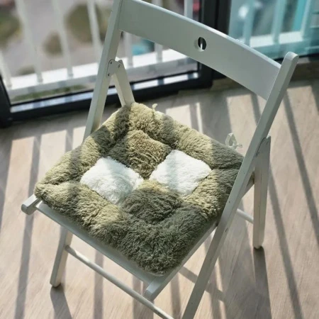 Сидушка на стул (табурет) 40*40 искусственный мех коричневая JC-15726 (100)