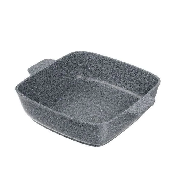 Жаровня квадратная 2л алюминий АП PREMIUM GREY стекл.крышка 24*24см (6)