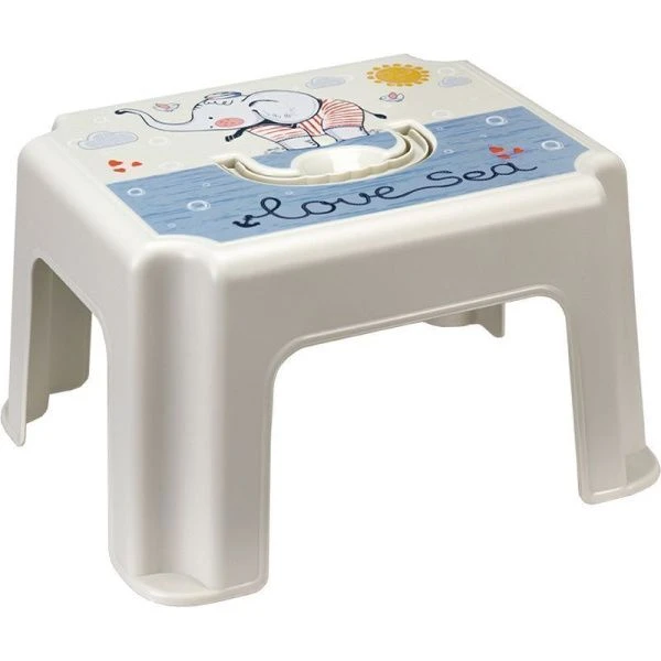 Табурет-подставка детский 230*190*290мм пластик СЛОНИК с ручкой (6)