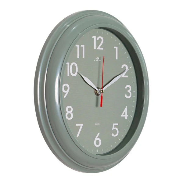 Часы настенные 22,5*26,5см пластик РУБИН Легкость оливковый (10)